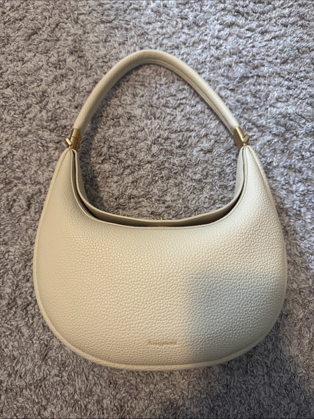 Songmont Crescent Shoulder Bag in Cream